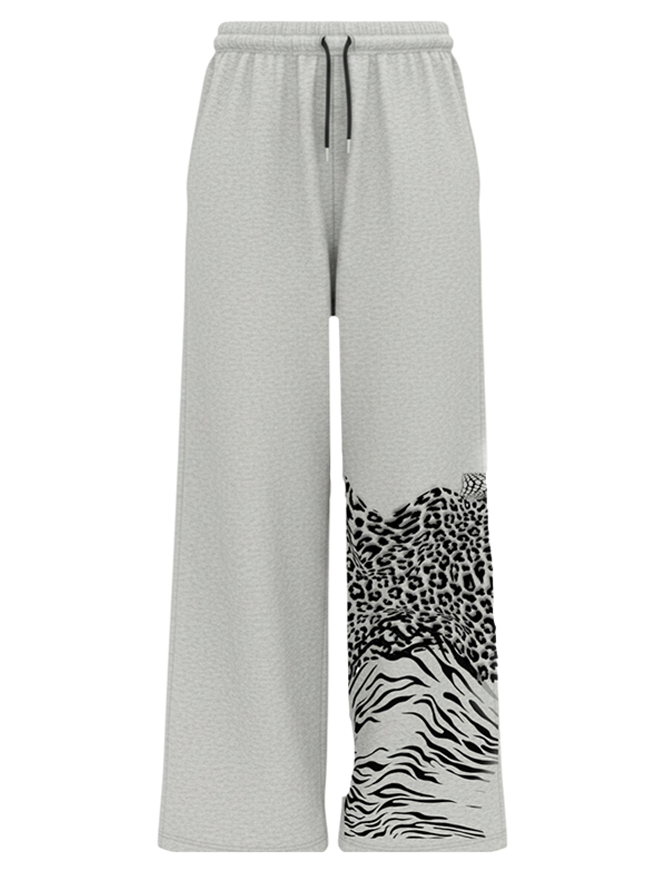 Grey Animal print joggers