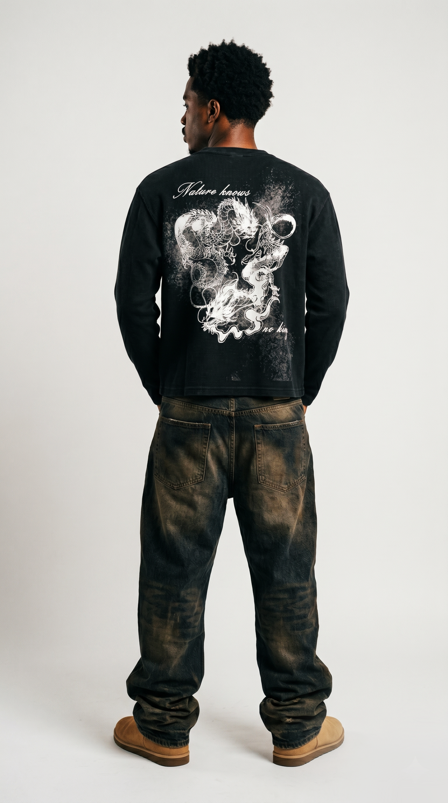 Dragon waffle knit henley